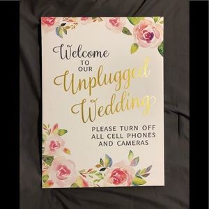 Unplugged wedding ceremony sign